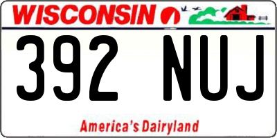 WI license plate 392NUJ