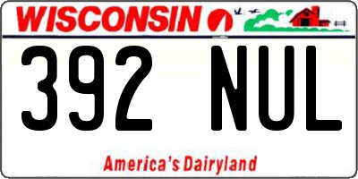 WI license plate 392NUL