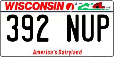 WI license plate 392NUP