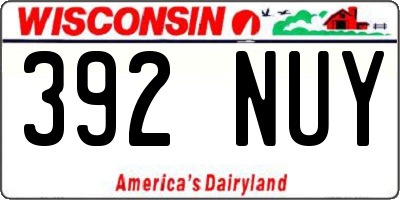 WI license plate 392NUY