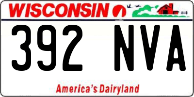 WI license plate 392NVA