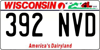 WI license plate 392NVD