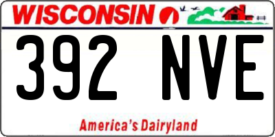 WI license plate 392NVE