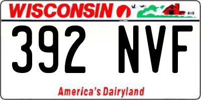 WI license plate 392NVF