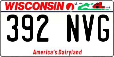 WI license plate 392NVG