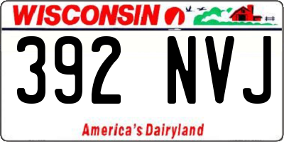 WI license plate 392NVJ
