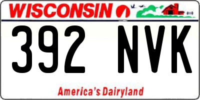 WI license plate 392NVK