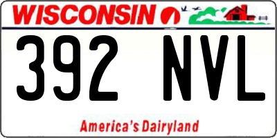 WI license plate 392NVL