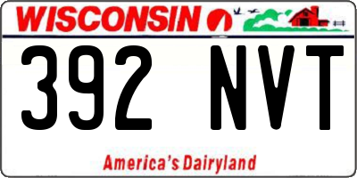 WI license plate 392NVT