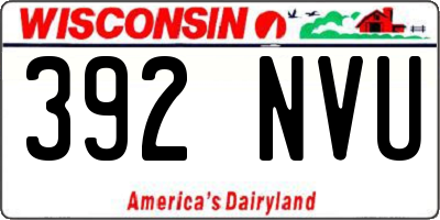 WI license plate 392NVU