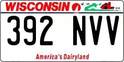 WI license plate 392NVV