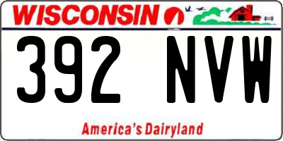 WI license plate 392NVW
