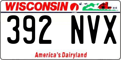 WI license plate 392NVX