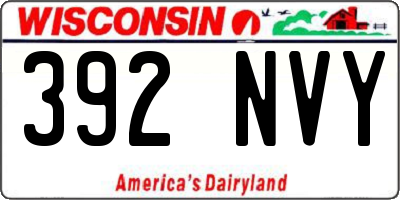 WI license plate 392NVY