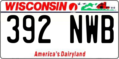 WI license plate 392NWB