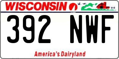 WI license plate 392NWF