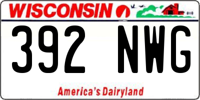 WI license plate 392NWG