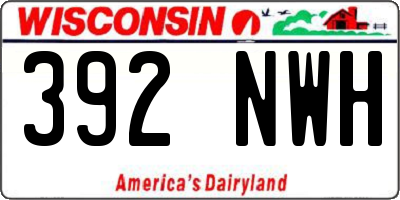 WI license plate 392NWH