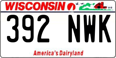 WI license plate 392NWK