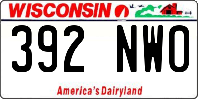 WI license plate 392NWO