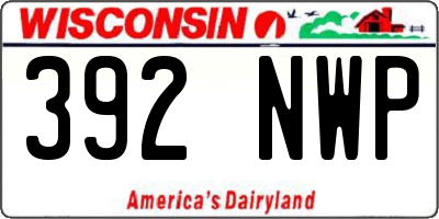 WI license plate 392NWP