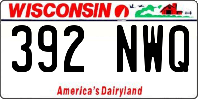 WI license plate 392NWQ