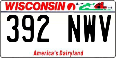 WI license plate 392NWV