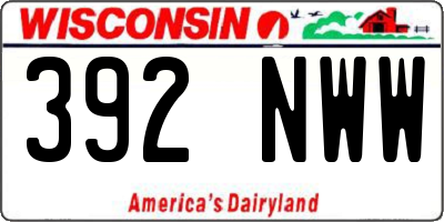 WI license plate 392NWW