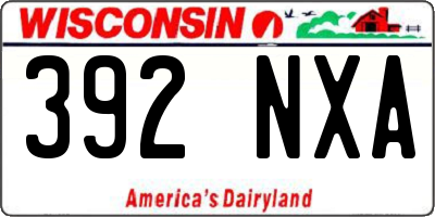 WI license plate 392NXA