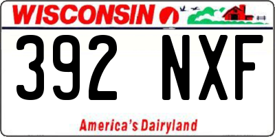 WI license plate 392NXF