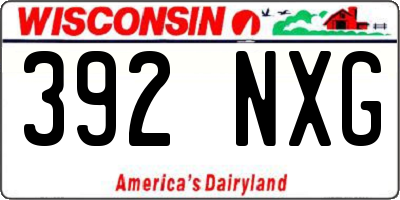 WI license plate 392NXG