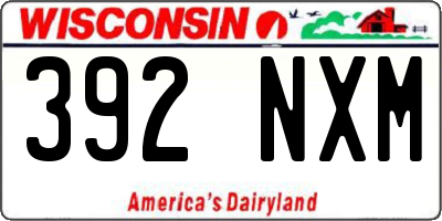 WI license plate 392NXM