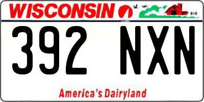 WI license plate 392NXN