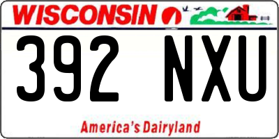 WI license plate 392NXU