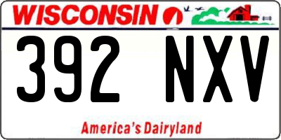 WI license plate 392NXV