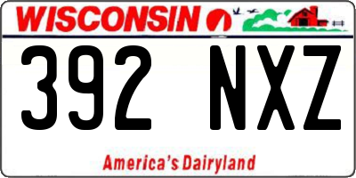 WI license plate 392NXZ