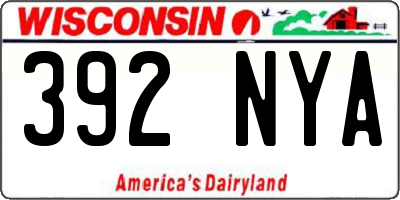 WI license plate 392NYA