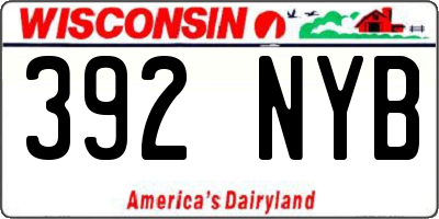 WI license plate 392NYB