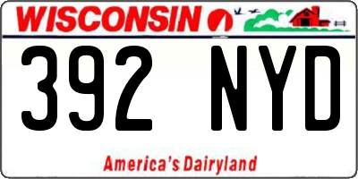 WI license plate 392NYD