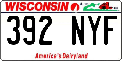 WI license plate 392NYF