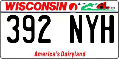 WI license plate 392NYH
