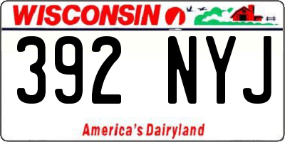 WI license plate 392NYJ