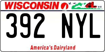 WI license plate 392NYL