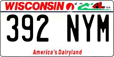 WI license plate 392NYM