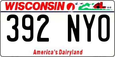 WI license plate 392NYO