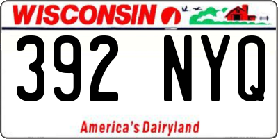 WI license plate 392NYQ