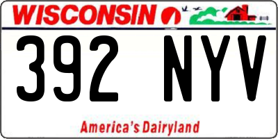 WI license plate 392NYV