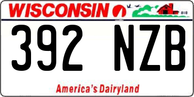 WI license plate 392NZB