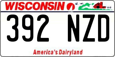 WI license plate 392NZD