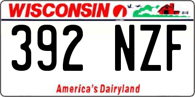 WI license plate 392NZF